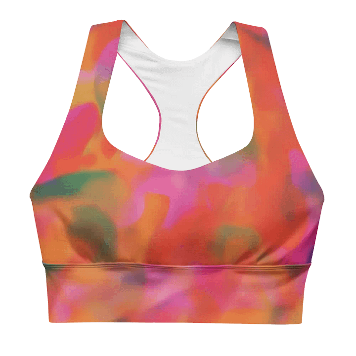 Printed High Impact Bra "Trendy Vibrant Pink Orange Tie Dye" product image (1)