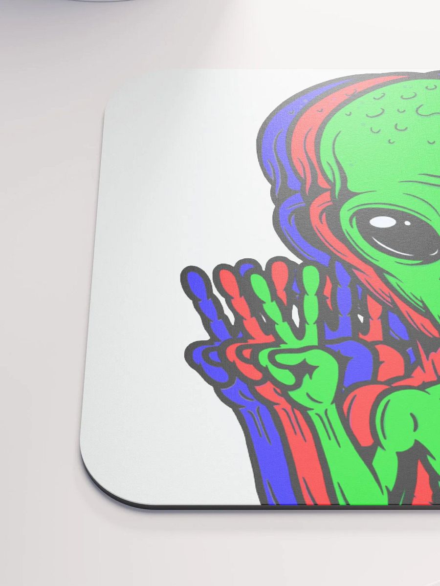 Alien Peace Sign Desk Mat product image (6)