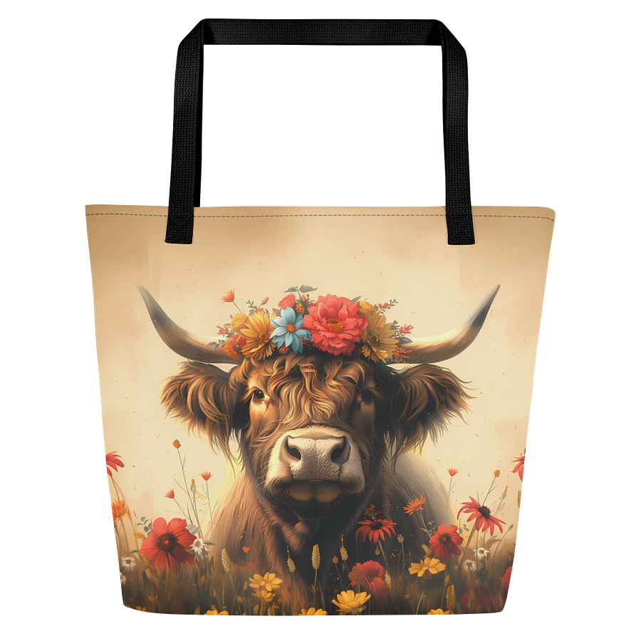 Tote Bag: Highland Cow Rustic Vintage Farm Animal Foral Style Design product image (1)