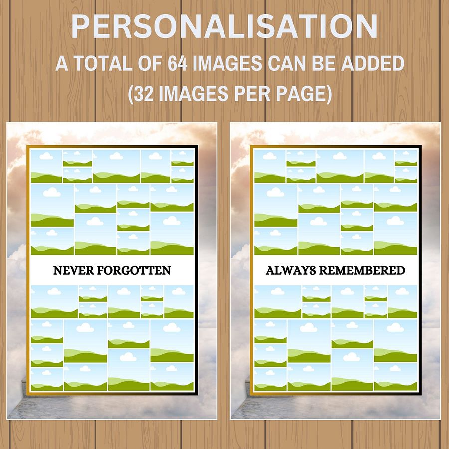 Stairs To Heaven Funeral Photo Collage Sign Set Canva Template product image (7)