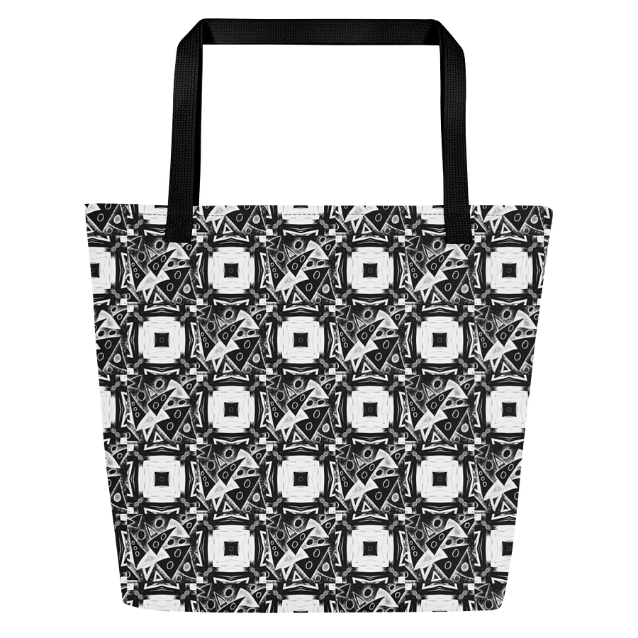 Abstract Monochrome Pattern Shapes and Squares Tote Bag product image (2)