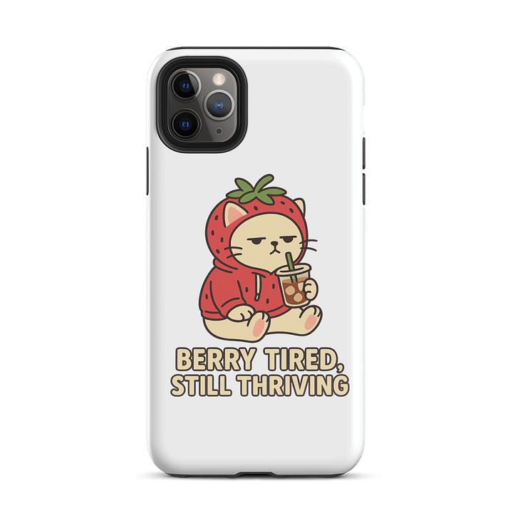 Berry Tired, Still Thriving Strawberry Cat Phone Case product image (26)