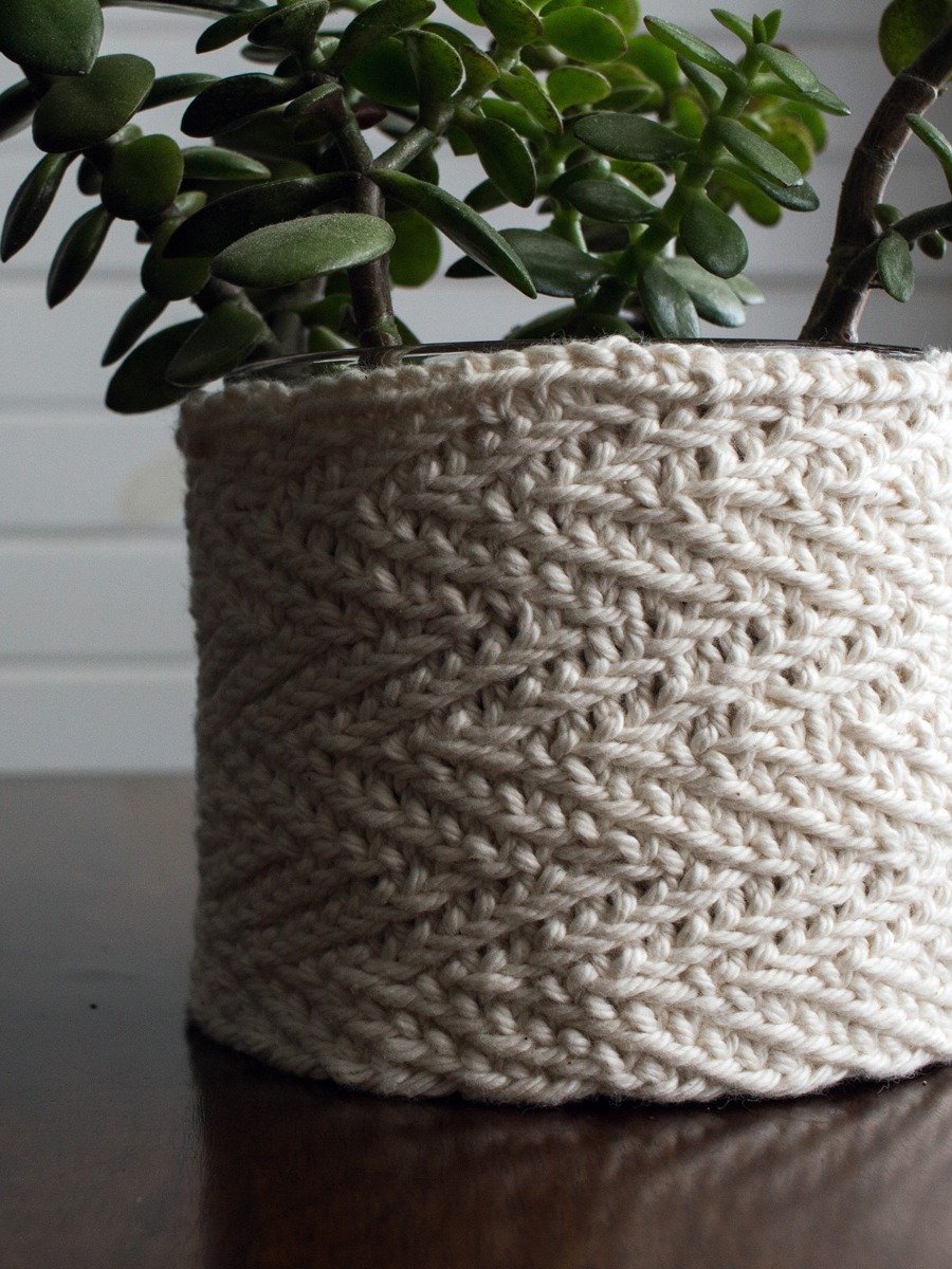 Herringbone Knit Plant Pot Pattern product image (1)
