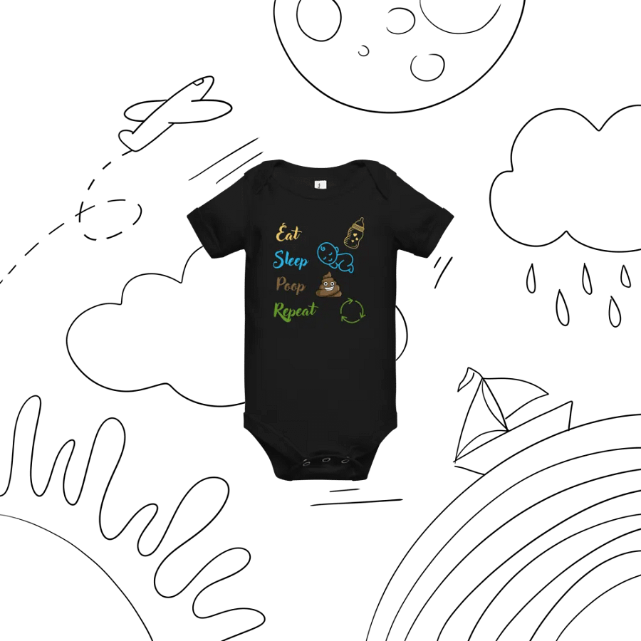 Eat Sleep Poop Repeat Color Baby Onesie product image (9)