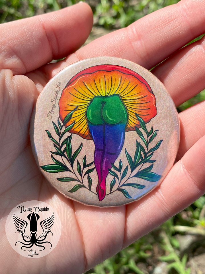 Button- Mushie Tooshie Rainbow Flag product image (1)