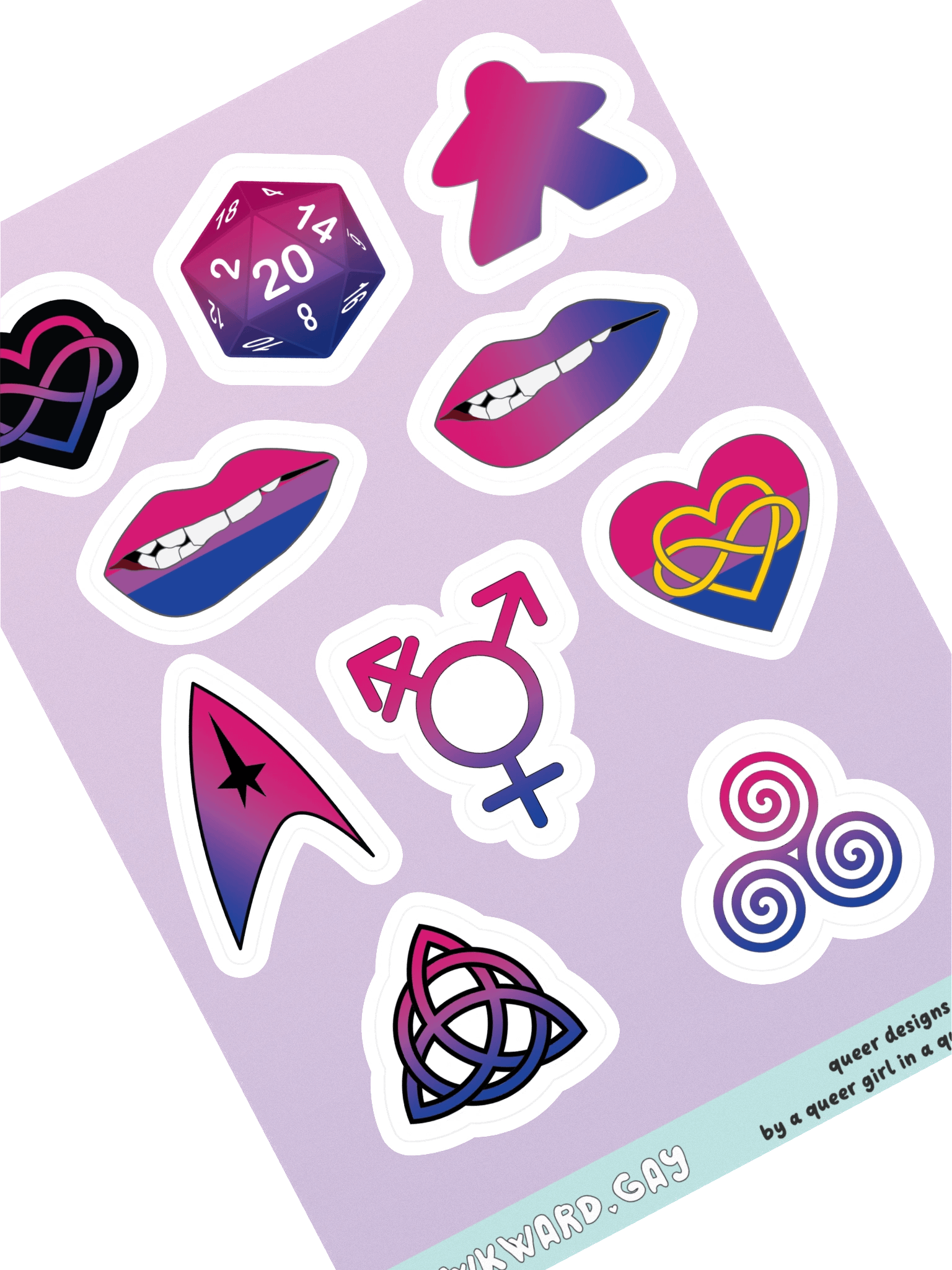 Bisexual Pride Mixed Designs Sticker Sheet product image (1)
