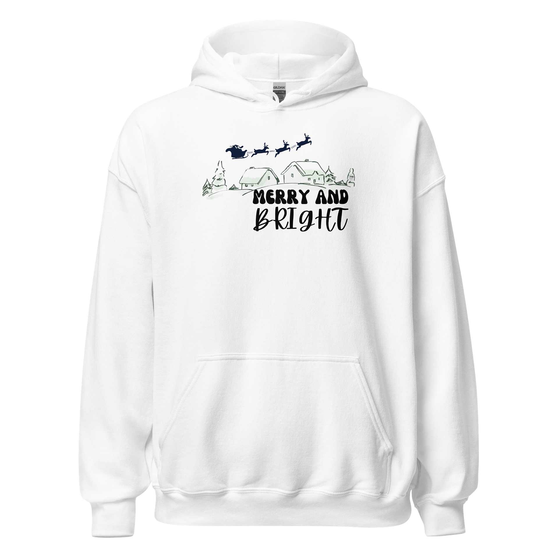Merry and Bright Snowy Sleigh Ride Hoodie, Perfect for Holidays and Winter product image (1)