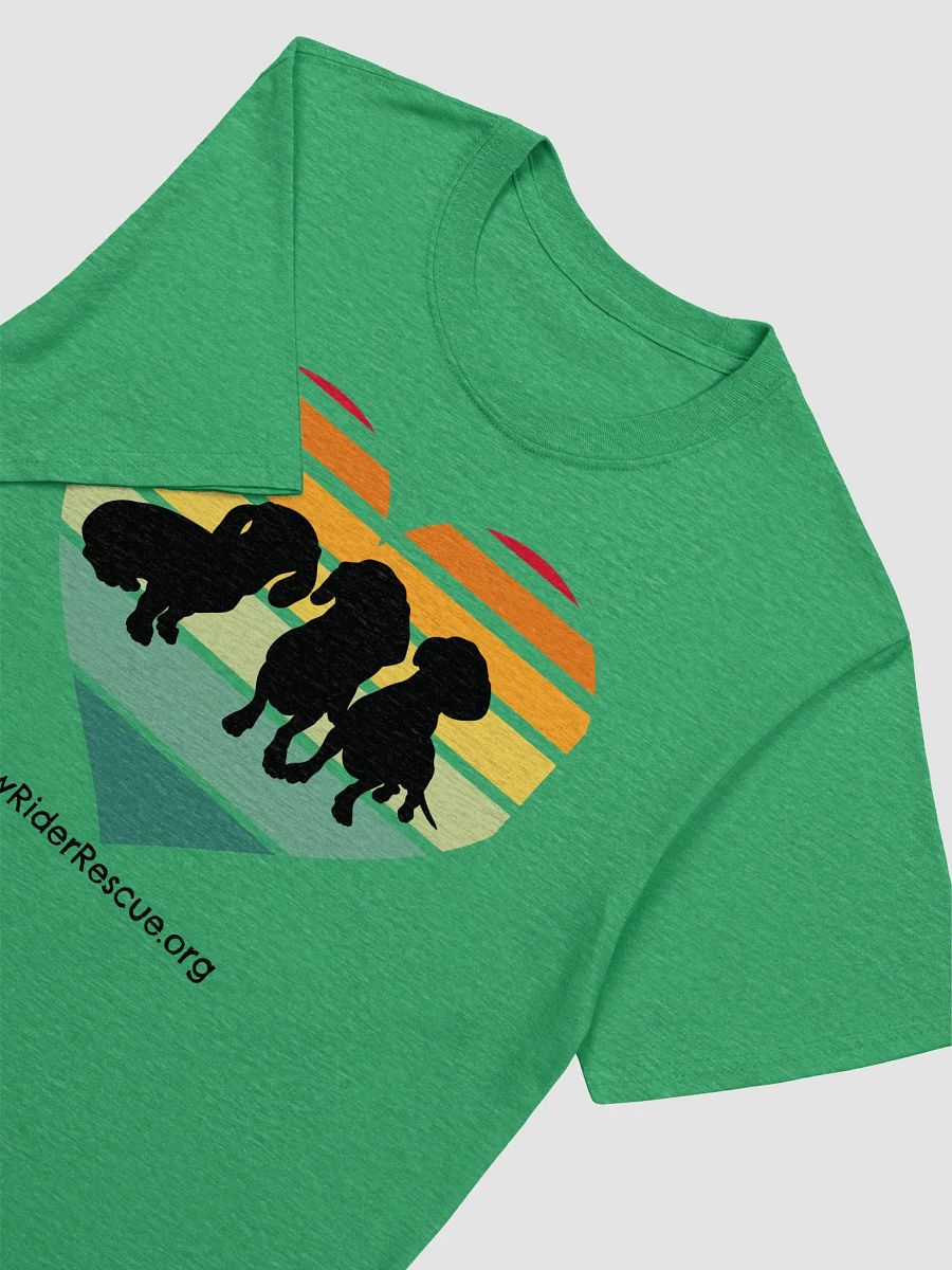 Triple Doxie LOVE - Sunset Heart Unisex Low Rider T-shirt product image (17)