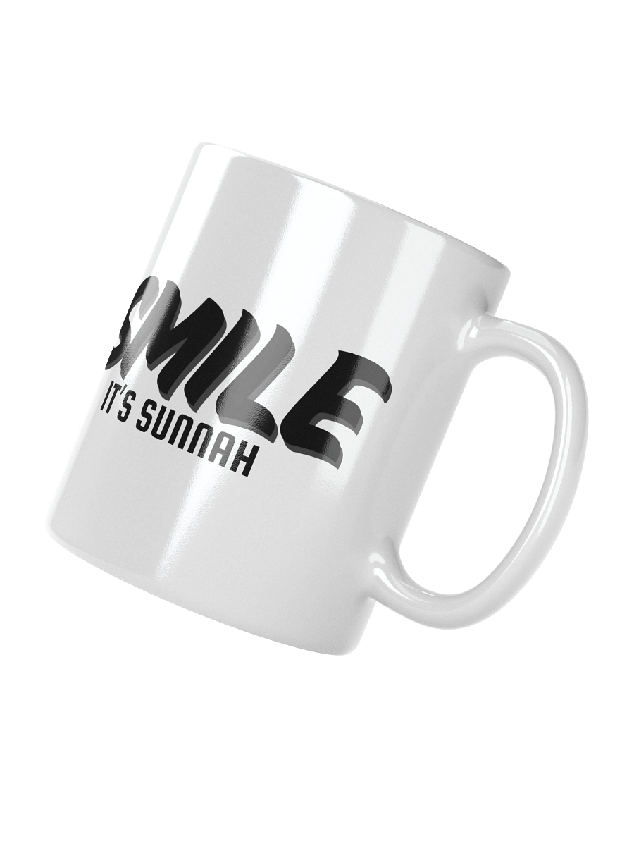 White "Smile It's Sunnah" Mug in Black product image (5)