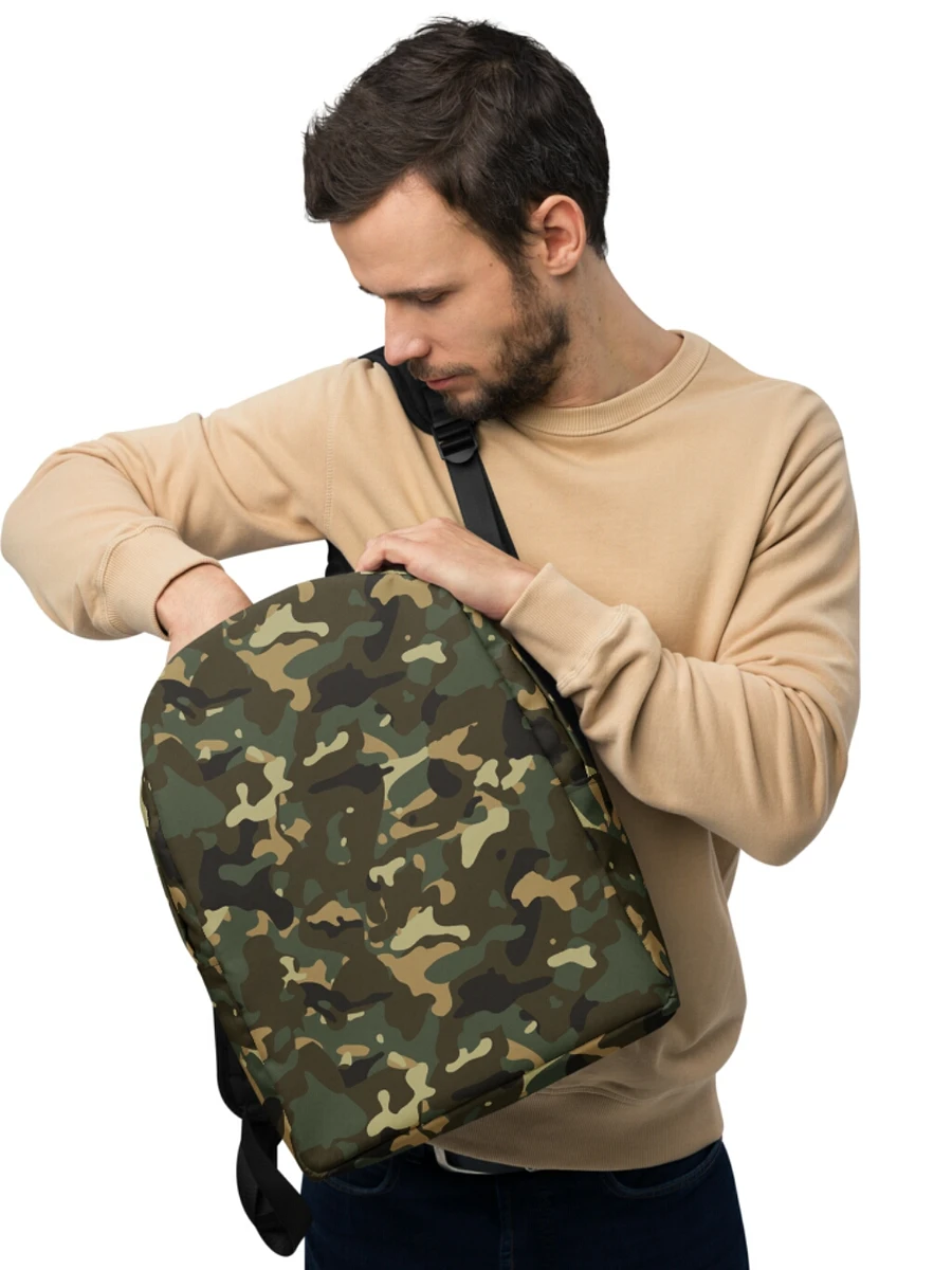 Military Green Camouflage All-Over Print Minimalist Backpack product image (10)