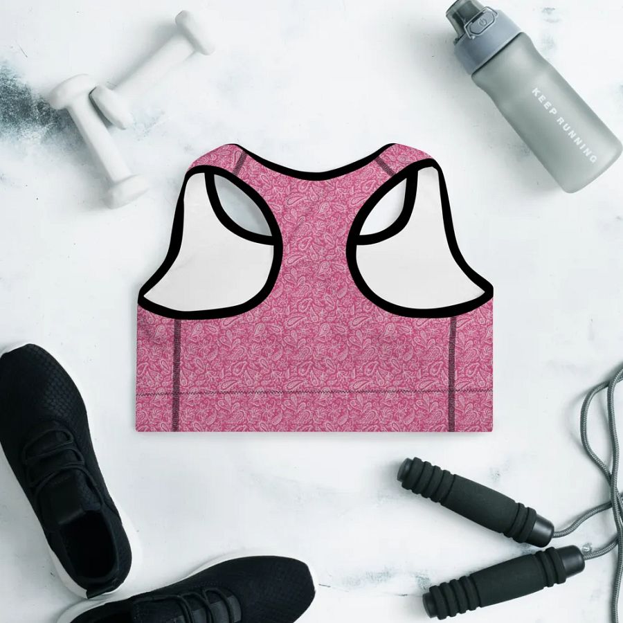 Dk Pink All-Over Print Padded Sports Bra product image (9)