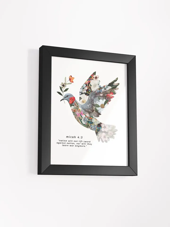 Floral Peace Dove | Micah 4:3 Framed High-Quality Matte Poster product image (2)