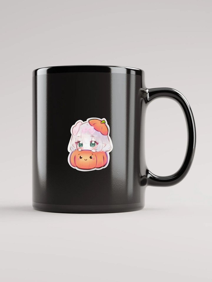 Nemxi's Pumpkin Peeker Black Glossy Mug product image (1)
