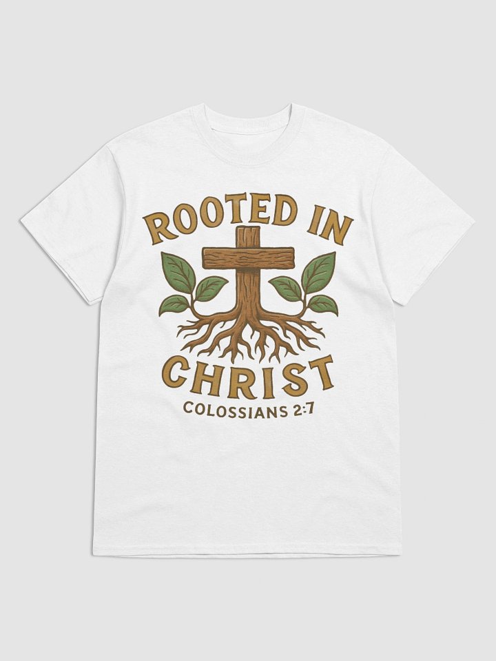 Rooted in Christ T-Shirt – Christian Cross Faith Tee for Men & Women product image (1)