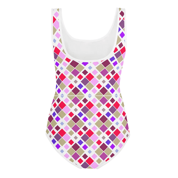 Colorful Square Patterns Youth Swimsuit - Ver 3 product image (2)