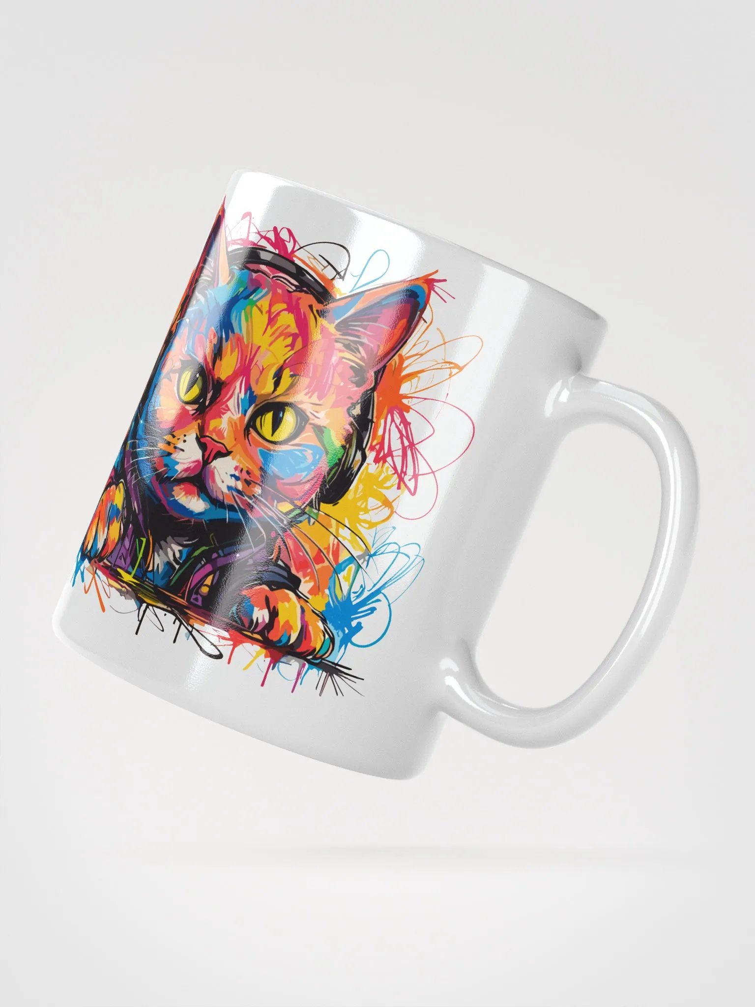 Graffiti Scribbles Cat 7 , Mug product image (3)