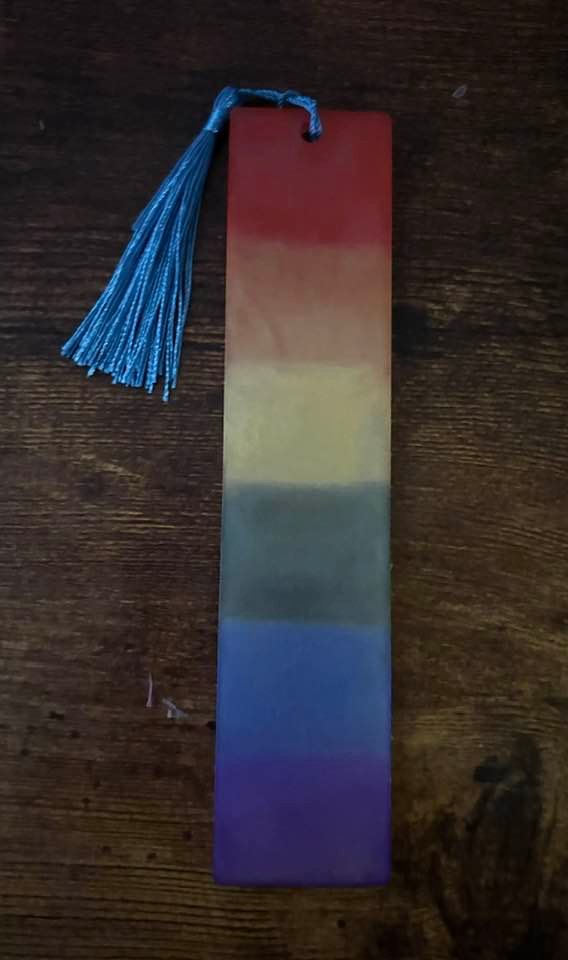 Handmade Pride Resin Bookmarks – LGBTQ+ Rainbow Bookmarks with Tassel (Colors Vary) product image (3)