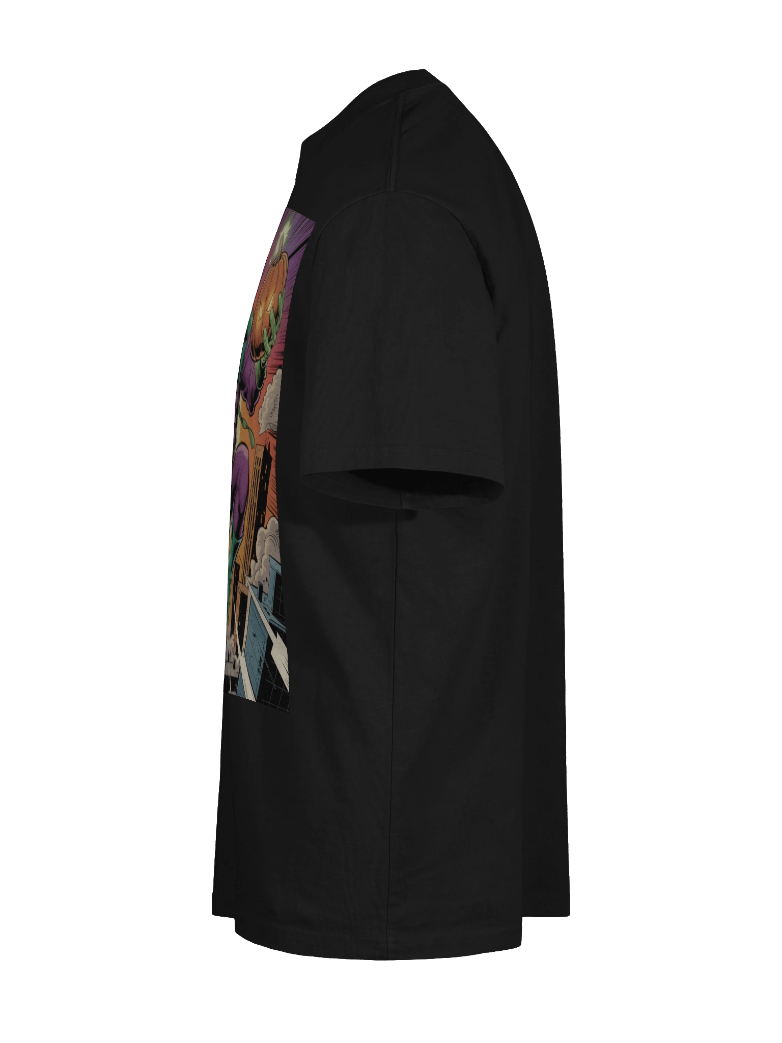 Green Goblin Sunset Siege Oversized Faded T-Shirt – Pumpkin Bomb Twilight Terror product image (10)