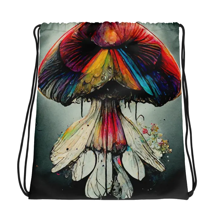 Psychedelic Mushroom Dream Drawstring Bag product image (1)