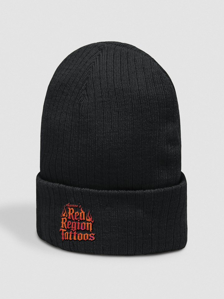 Aarron's Red Region Tattoos embroidered rib knit beanie product image (5)