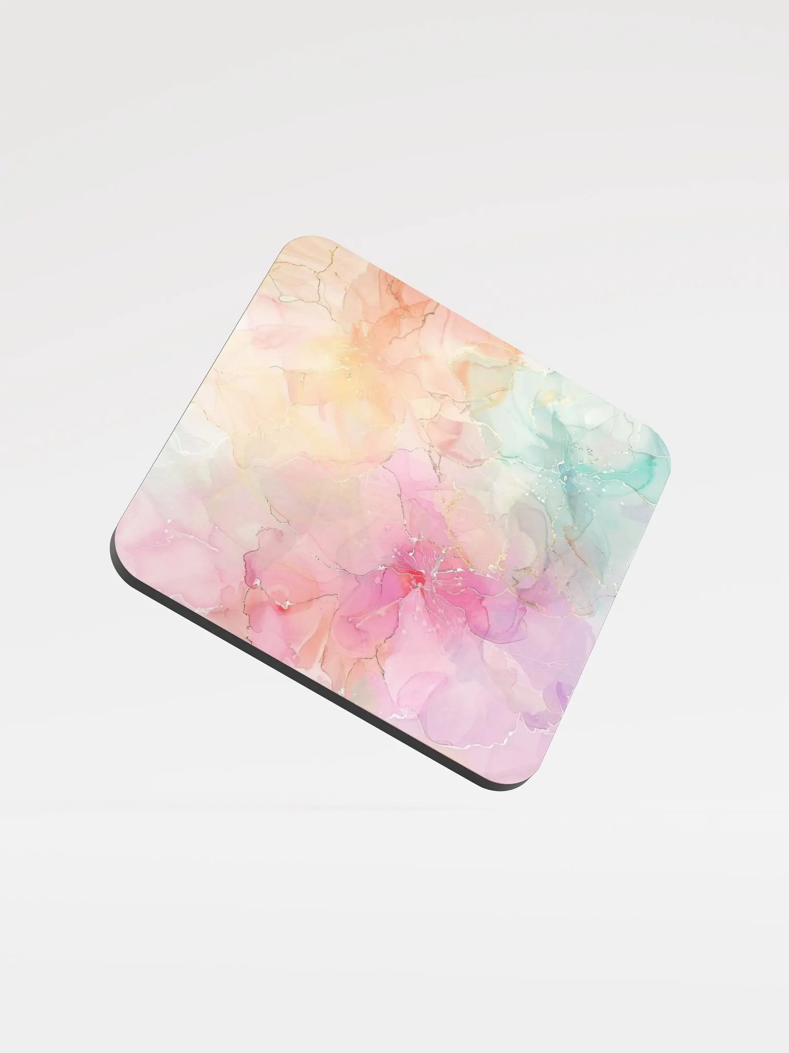 Multicolor Alcohol Ink Glossy Cork Coaster by Treasure Pie product image (3)