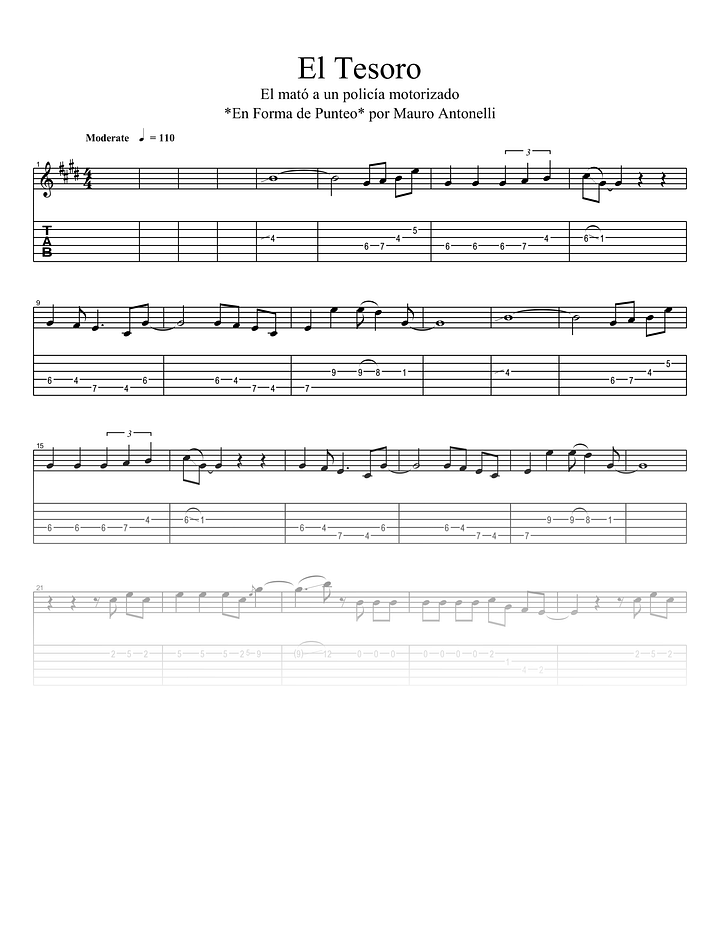 El tesoro - Partitura + Tabs + Acordes + Pista product image (1)