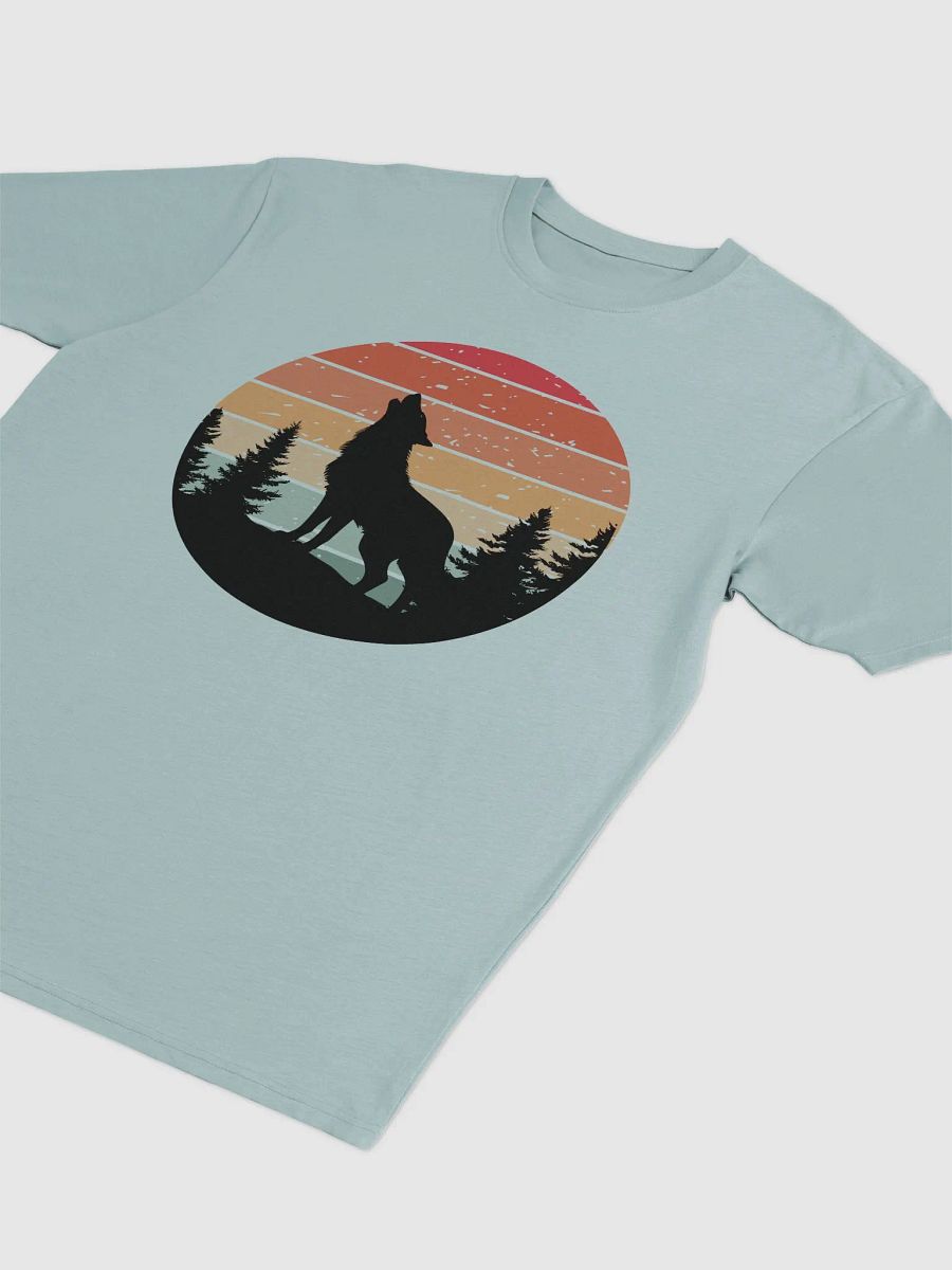 Howling Wolf In The Woods Retro Sunset T-shirt product image (20)