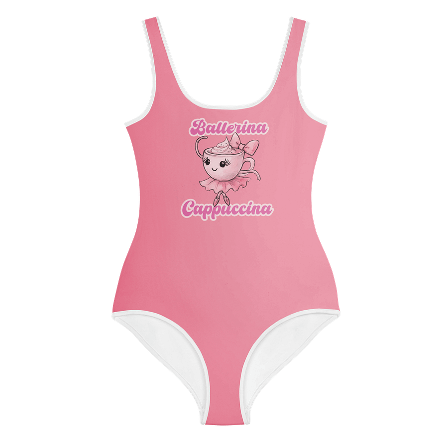 Ballerina Cappuccina watercolor design – Youth Girl Swimsuit product image (1)