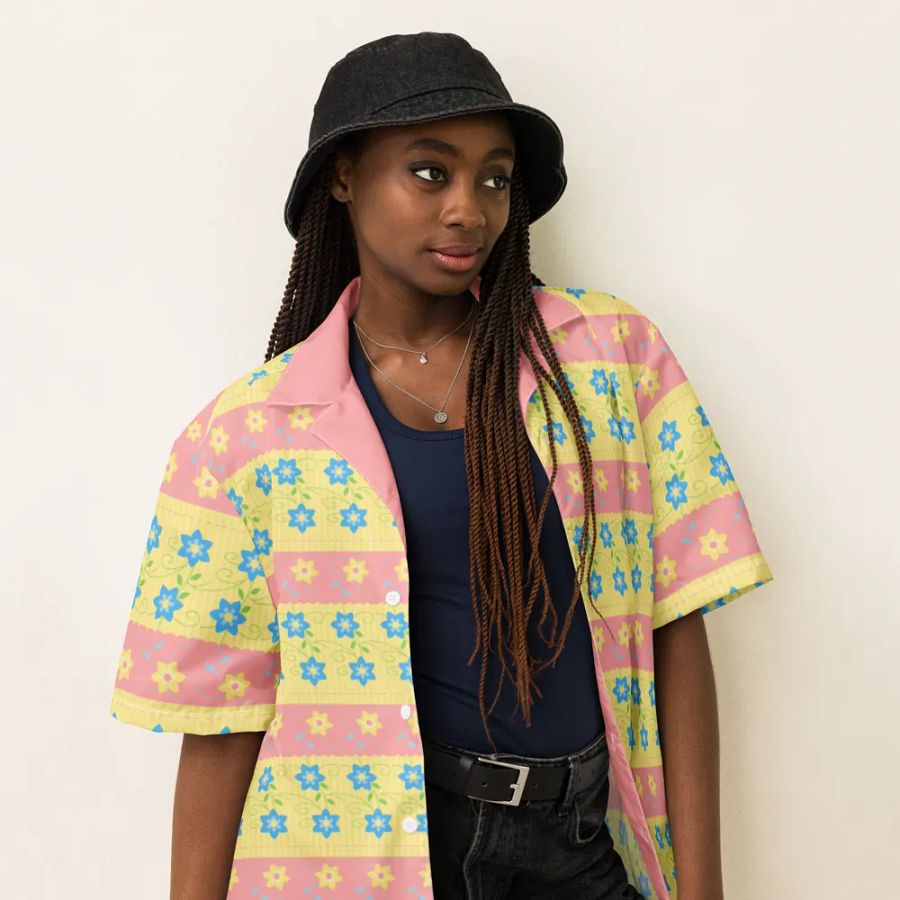 Hawaiian Style Shirt, Button Up, Unisex, Easter Egg Print product image (6)