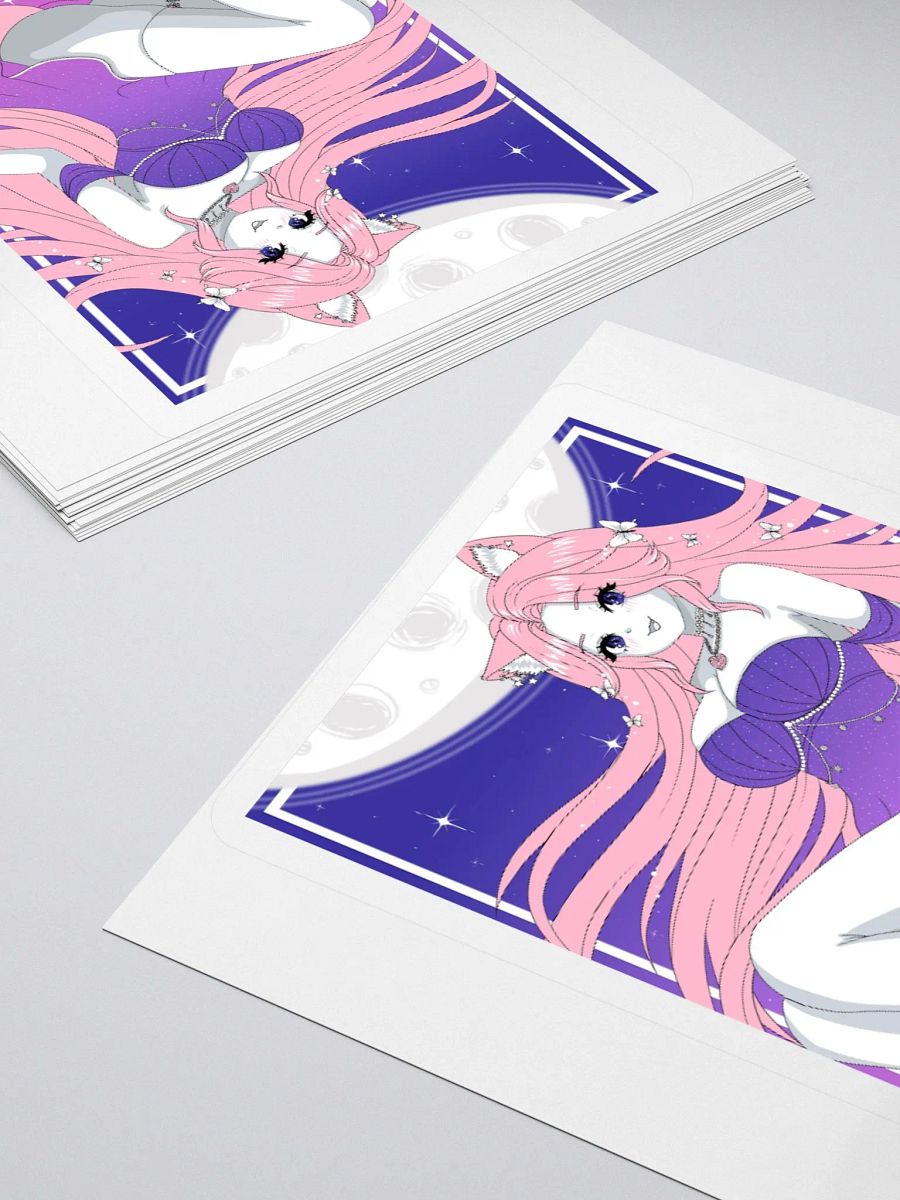 Moonlit Waifu Sticker Set (B & W) product image (4)