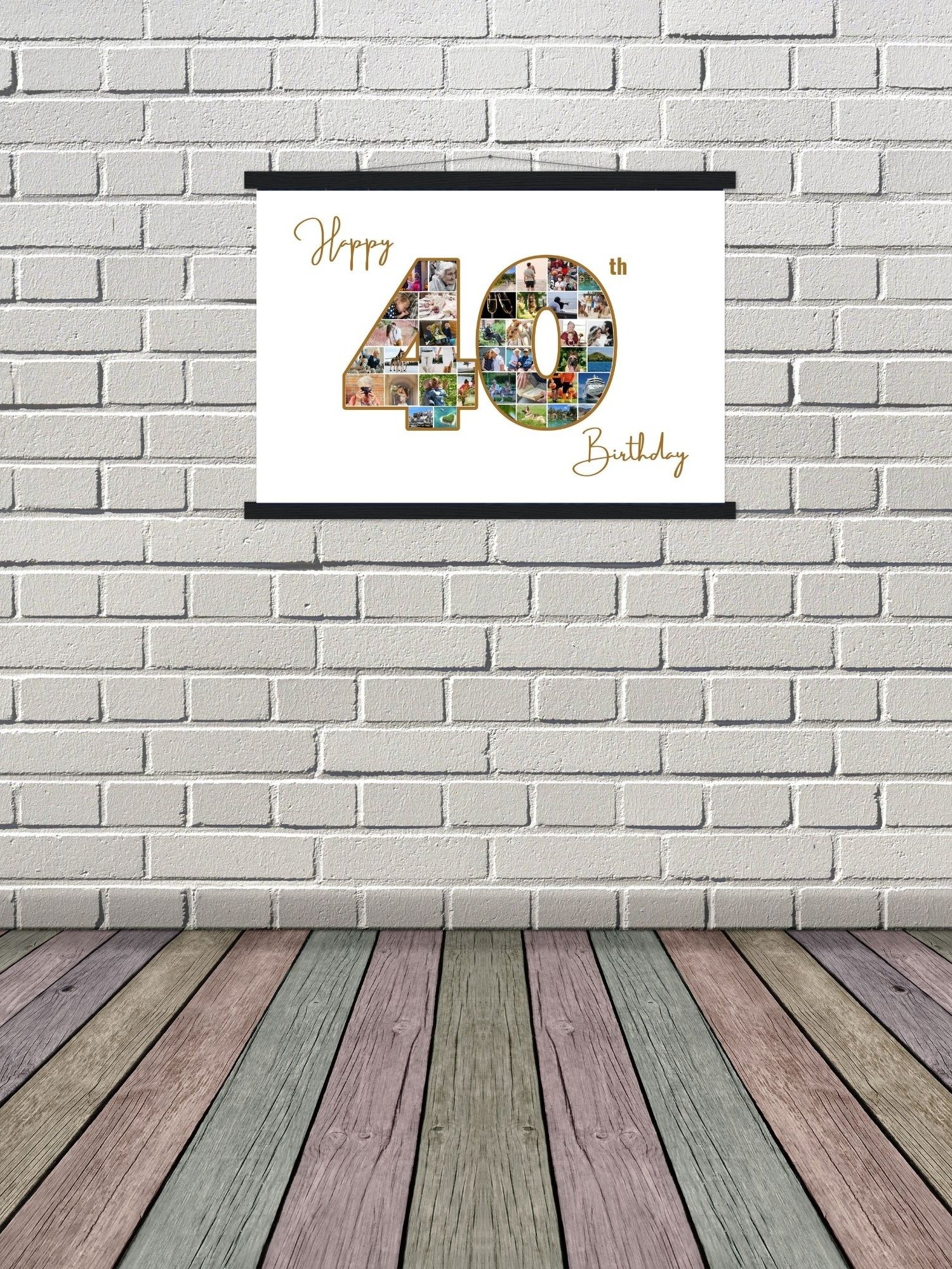Happy 40th Birthday Photo Collage Canva Template product image (6)
