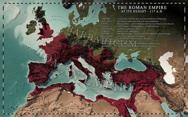 Roman Empire - 117 AD - Digital High Resolution Map product image (1)