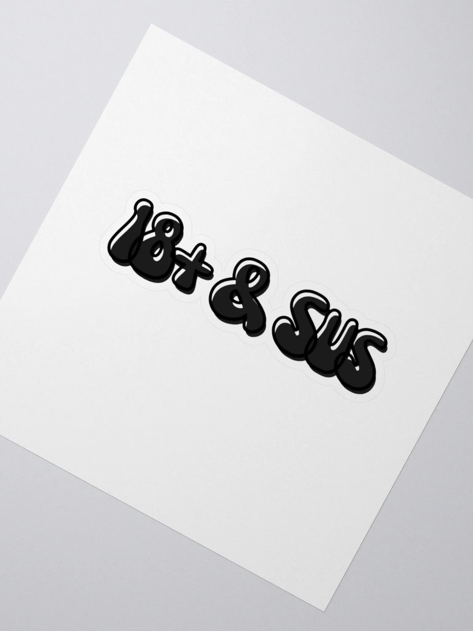 18+ & Sus Sticker, Black product image (5)