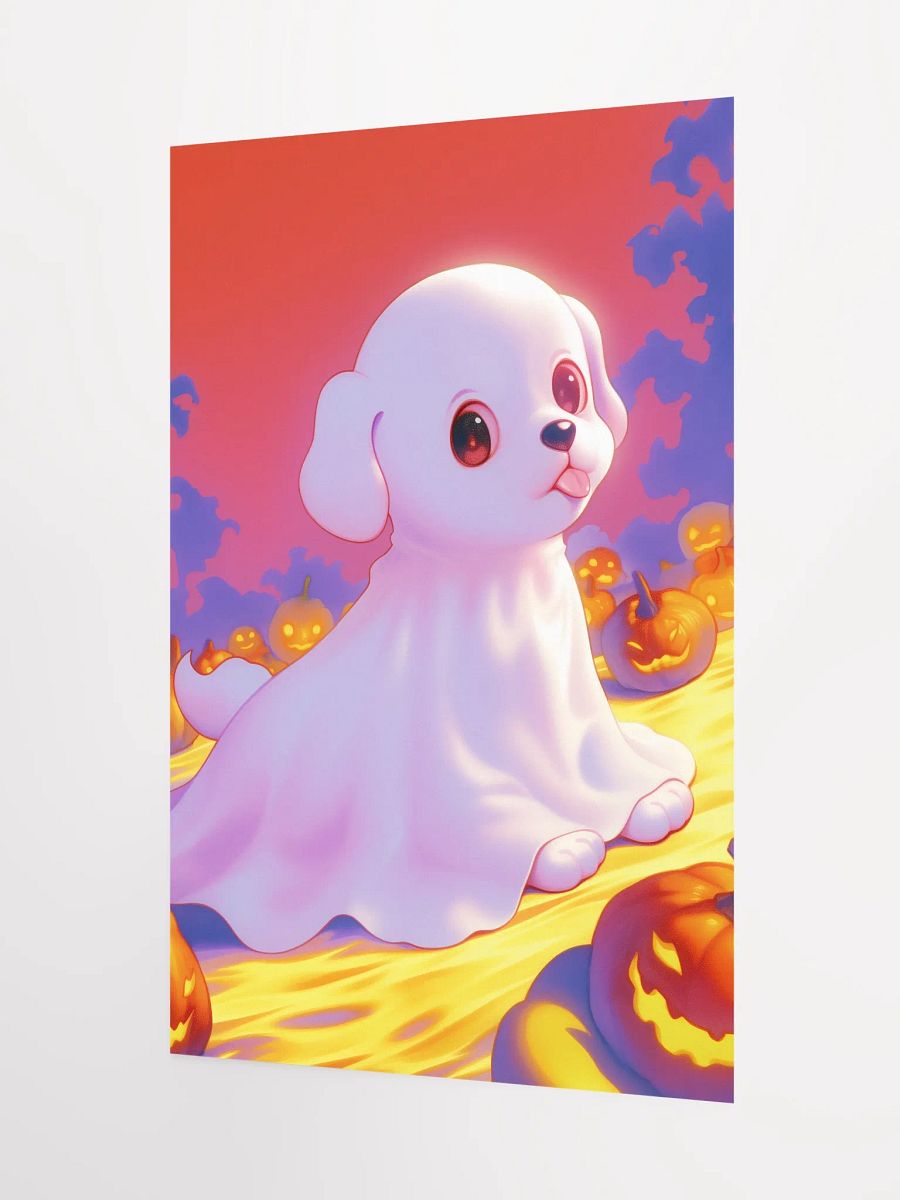 Whimsical Puppy and Pumpkin Lanterns Poster product image (3)
