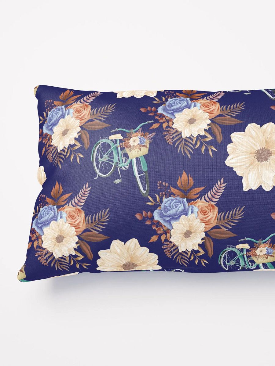 Retro Blue Blossom Throw Pillow product image (8)