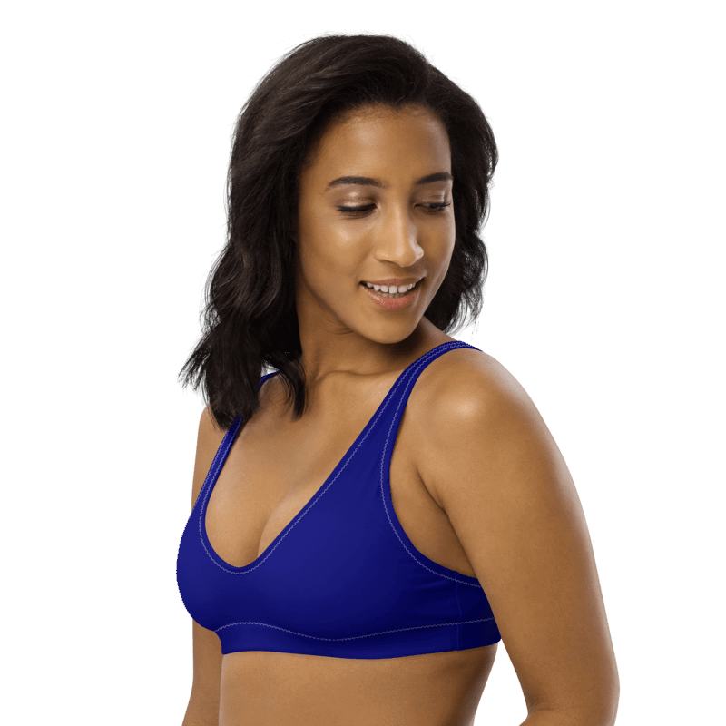 Plain Color Navy Blue Padded Bikini Top product image (4)