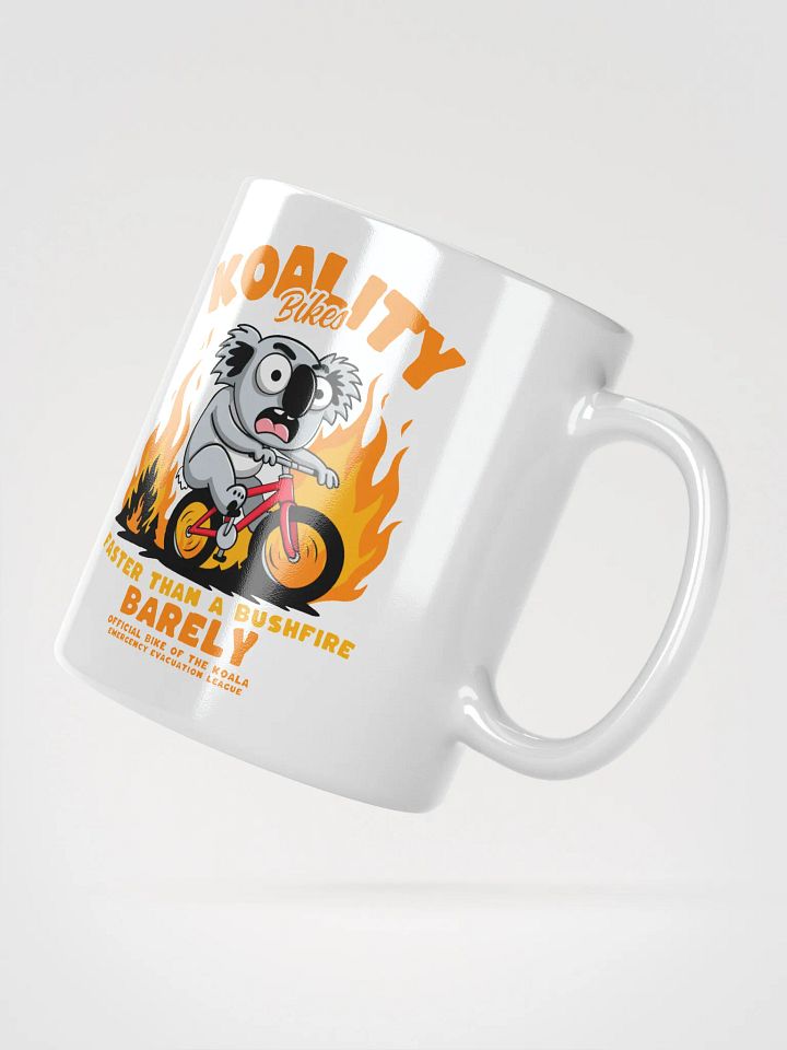 Funny Koala Bike Mug – “Faster Than a Bushfire (Barely)” – Aussie Cycling Pun Gift product image (4)