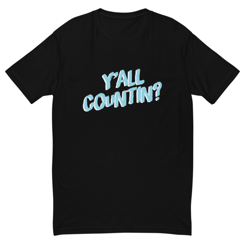 Yall Countin? T-Shirt - Blue and Black product image (1)