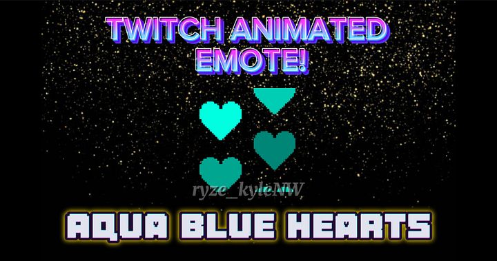 Twitch Animated Emote Aqua Blue Hearts product image (1)