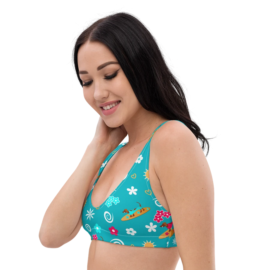 Surfing Dachshund Pattern Padded Bikini Top product image (5)