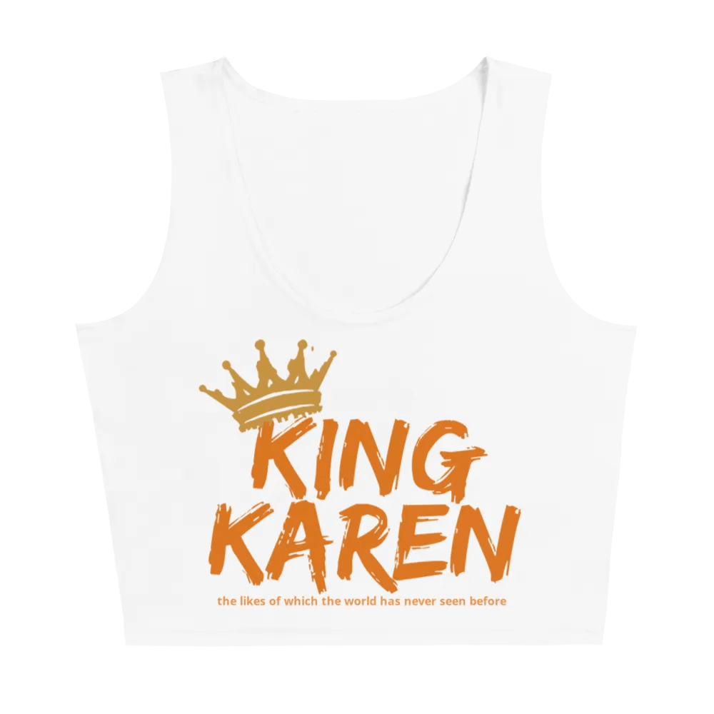 King Karen Crowned White Stretchy Crop Top product image (3)