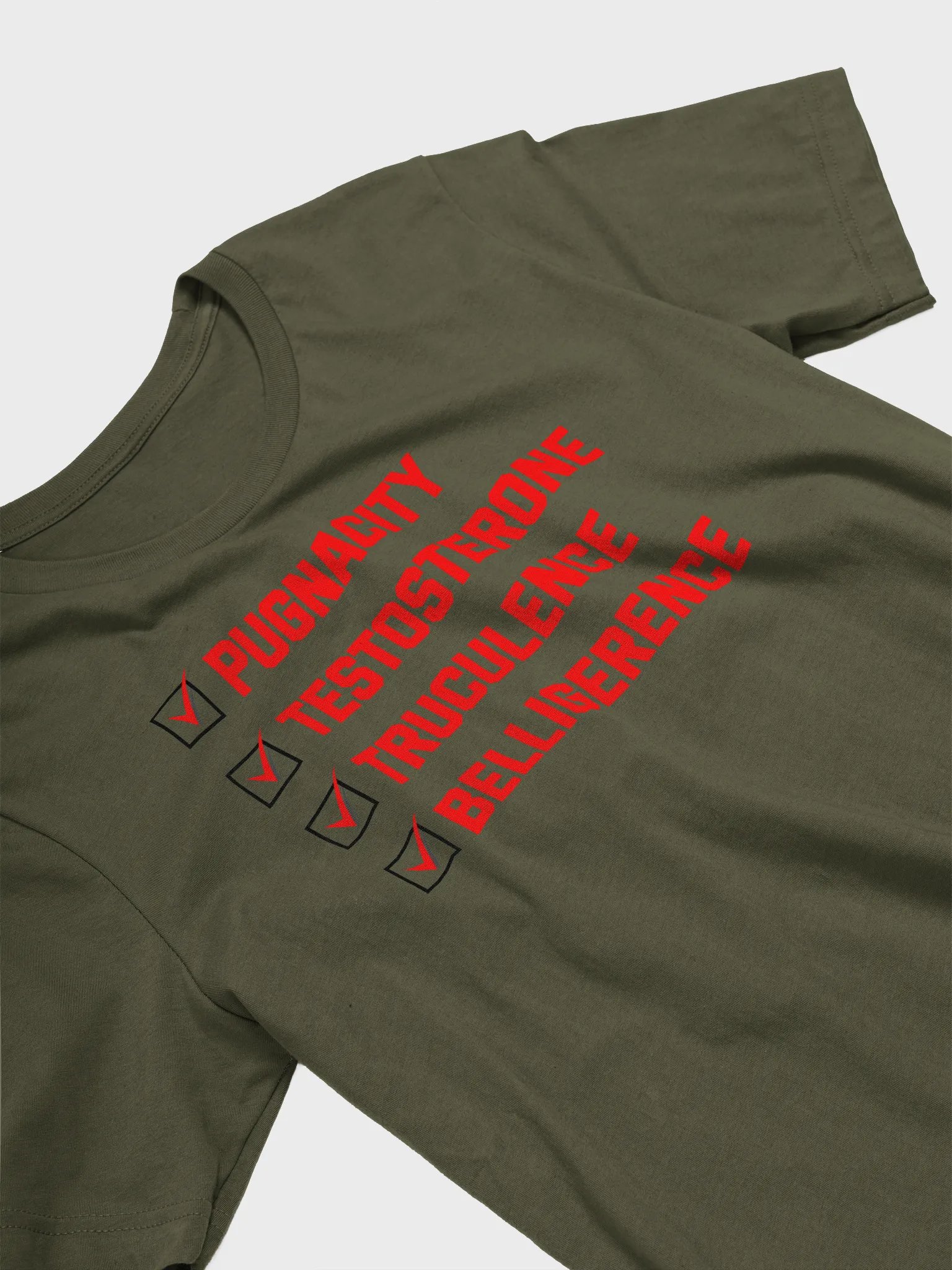 Funny Hockey T-Shirt – Pugnacity, Testosterone, Truculence, Belligerence – Gritty Hockey Shirt for Men – Gift for Hockey Players & Enforcers product image (4)