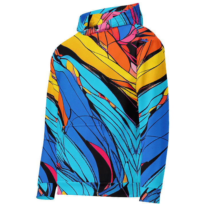 Vibrant Swirls Unisex Hoodie Colorful All-Over Print Hoodie for Artistic Streetwear & Bold Aesthetic Style product image (2)