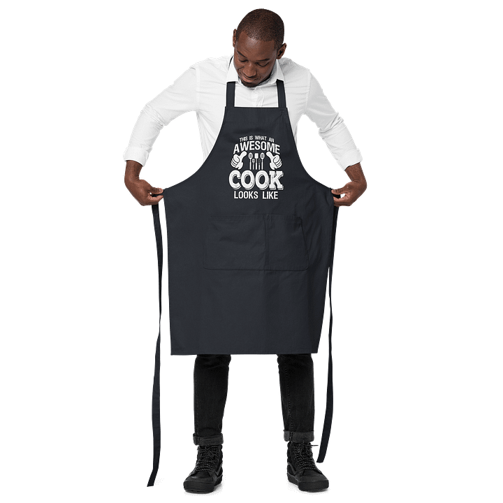 "This Is What an Awesome Cook Looks Like" Apron – Organic Cotton | Unisex Adjustable Kitchen Apron product image (6)
