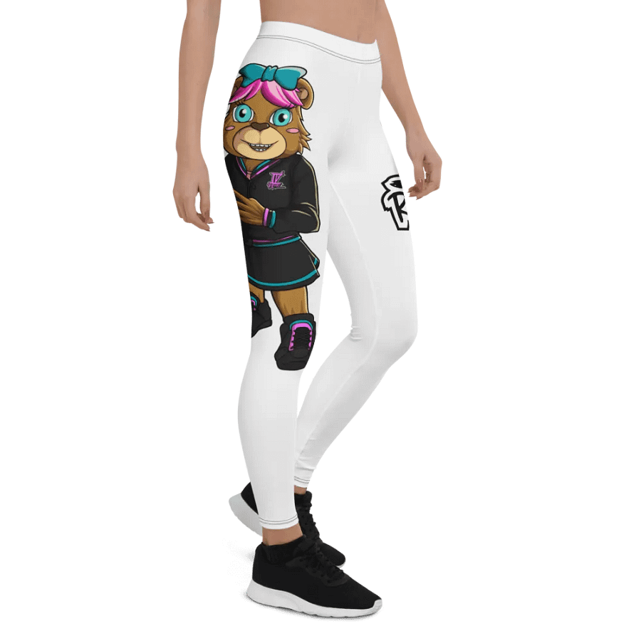 Standing Girl Bear White All-Over Print Leggings product image (6)