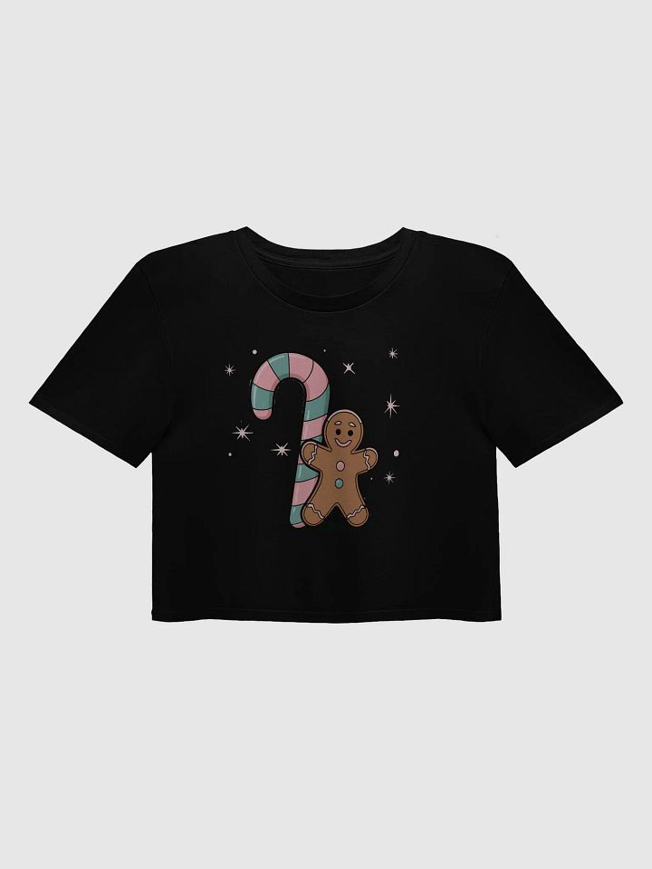 Festive Candy Cane and Gingerbread Man Crop Top product image (2)