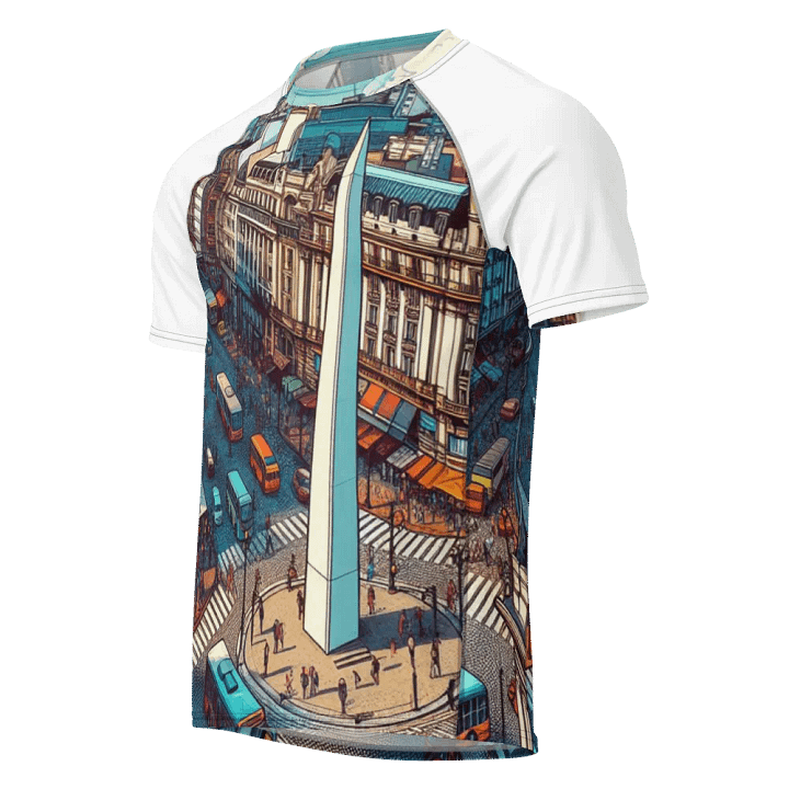 Cityscape Commotion Men's Rash Guard | AI Design product image (1)