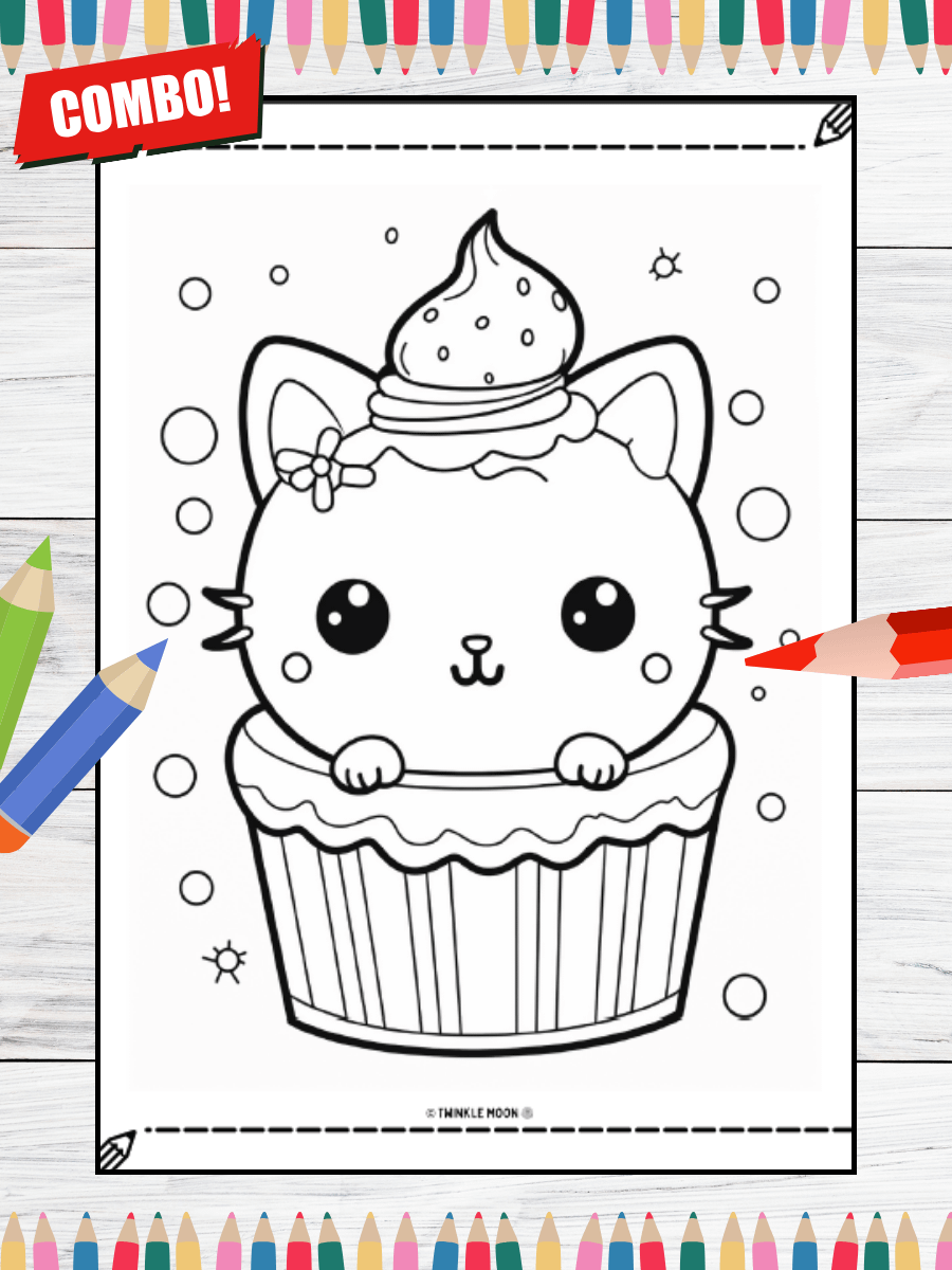 200 Cute Kawaii Coloring Pages#Combo (PDF Coloring Pages) product image (4)