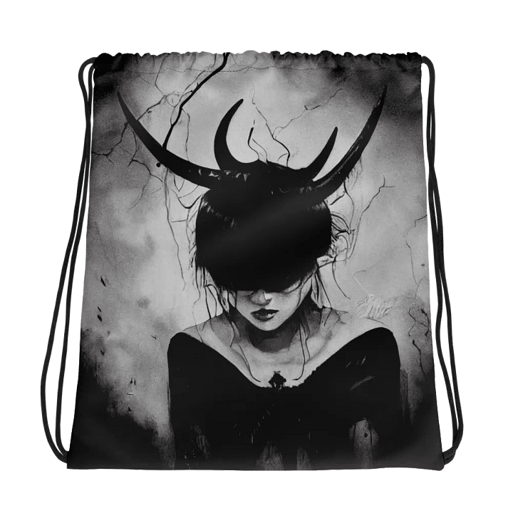 Ethereal Horned Creature Drawstring Bag product image (1)