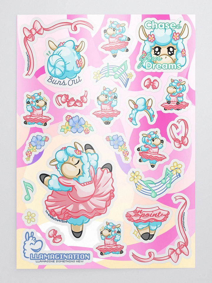 Llama Ballet Sticker Set w/ Background product image (1)